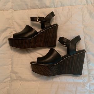 Coach black wedges, 7.5